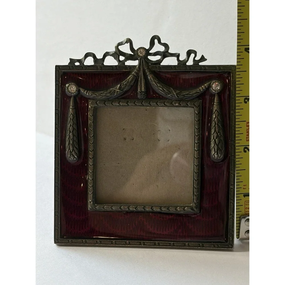 Vintage 1989 Terragrafics magenta/fuchsia Enamel‎ Square Small Picture Frame